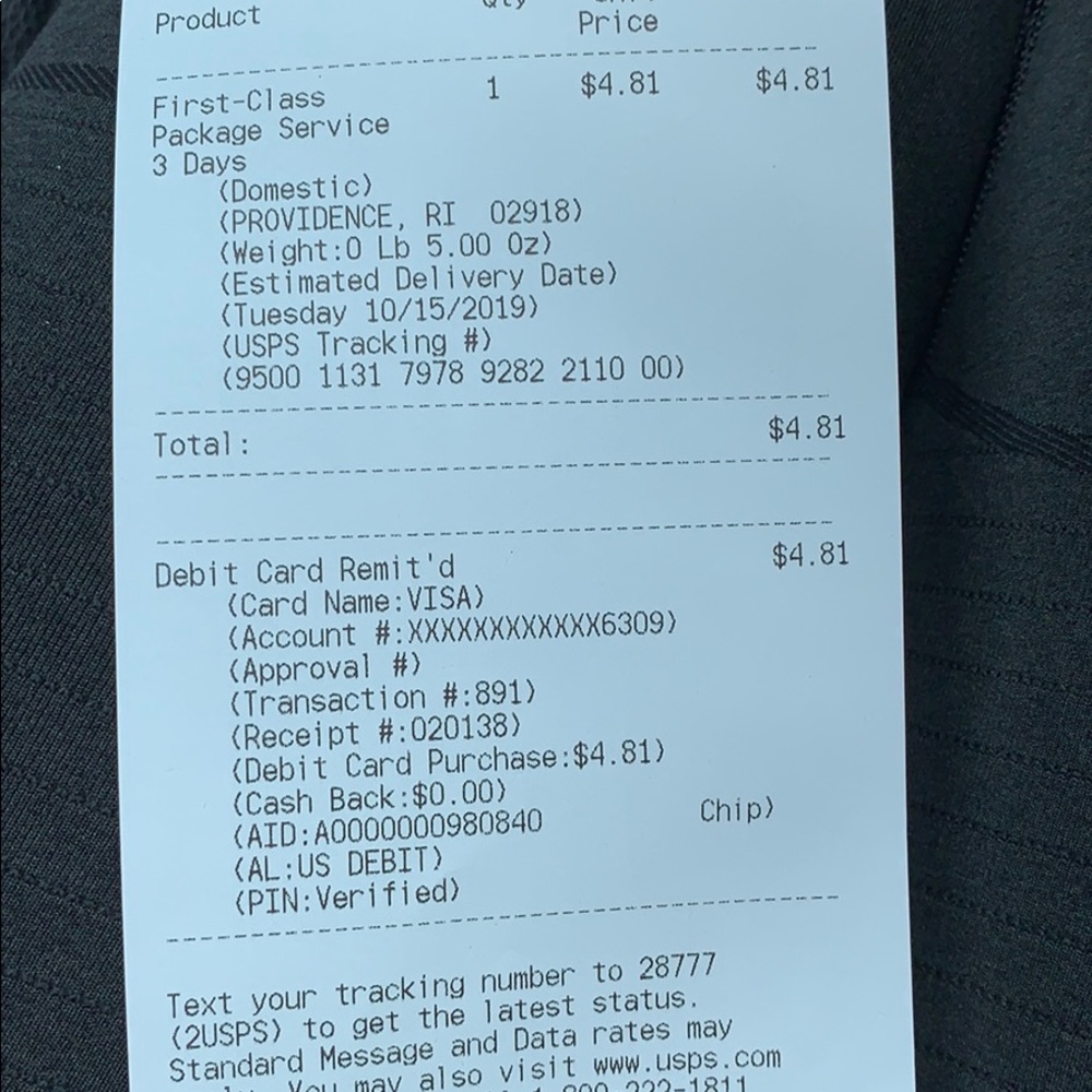 First class shipping